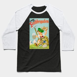 Vintage German Tourism - Come to Berchtesgaden - Yesteryear Designs Baseball T-Shirt